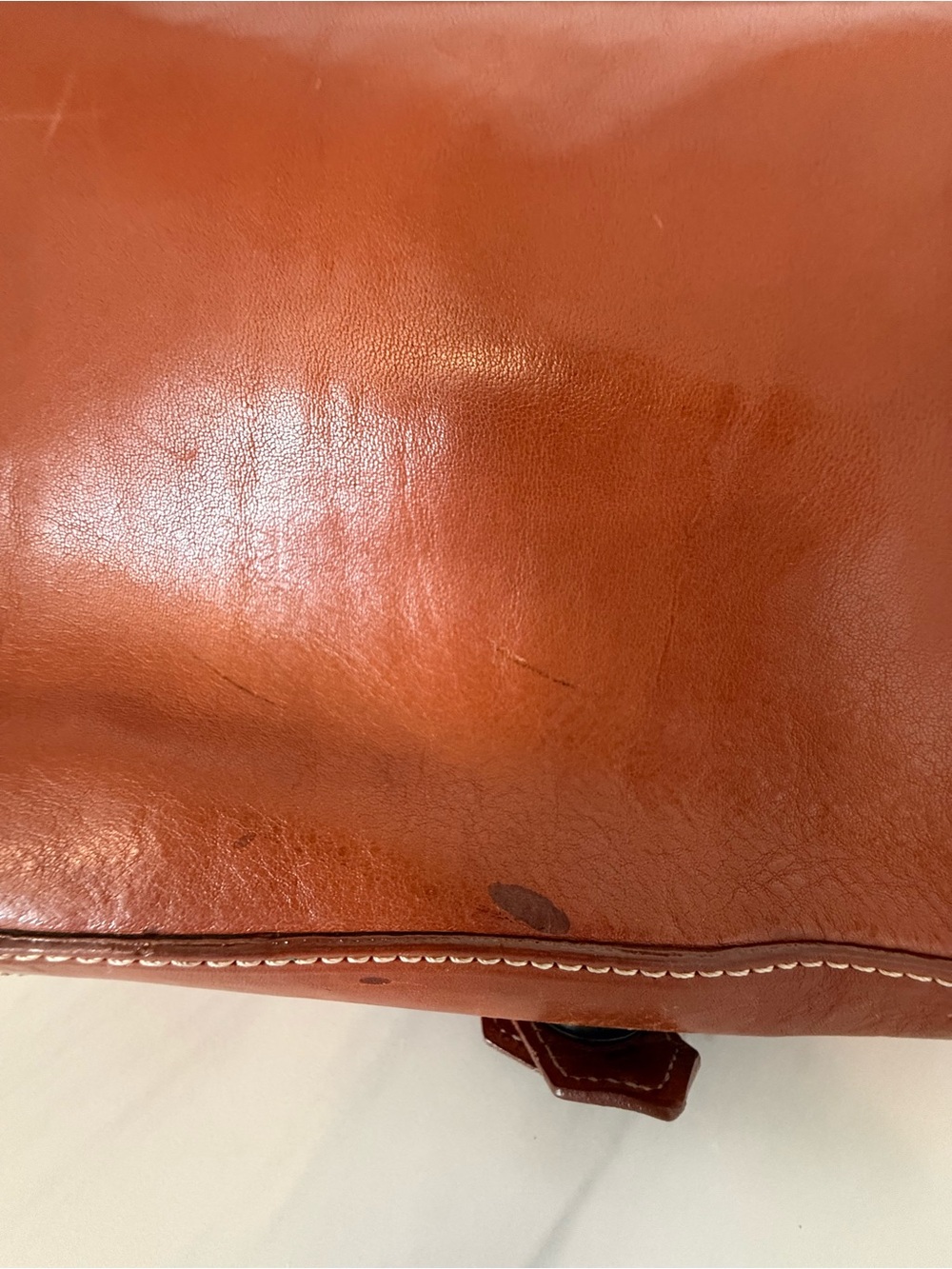 Classic Saddle-Style Brown Leather Crossbody Bag - Picture 5 of 15